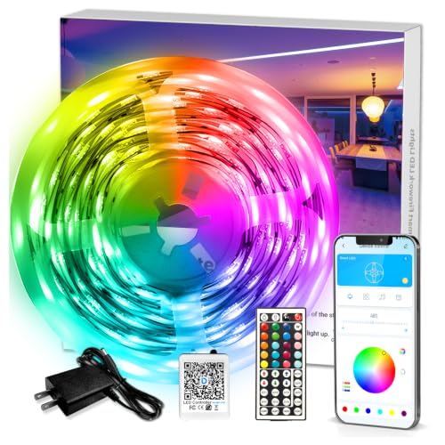 DAYBETTER 110ft RGB LED Strip Lights Smart App & IR Remote Control, Music Sync