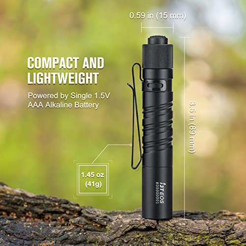 OLIGHT I3T EOS Small EDC LED Flashlight - Compact Handheld Torch, Black
