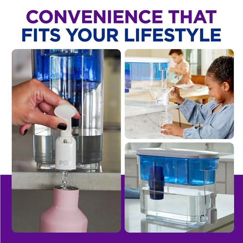 PUR Faster Filter 30-Cup Countertop Water Dispenser for Fridge White/Blue - Includes Genuine Filter