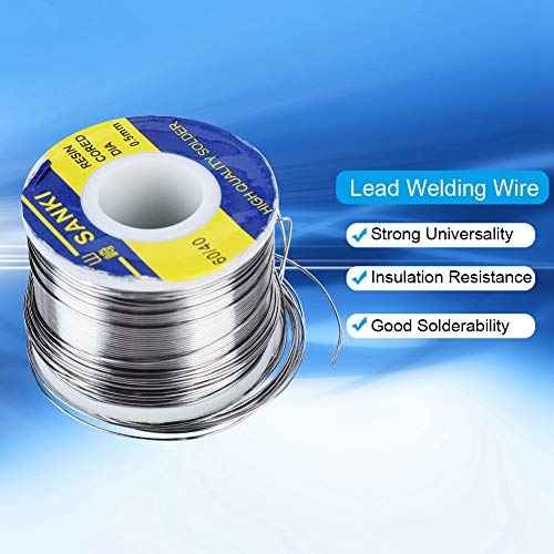 Solder Wire, 0.5mm 250g 60/40 Tin Rosin Core Solder Wire, Rosin Core Tin Solder, Roll of Welding Wire for Computer Repair Electrical Soldering