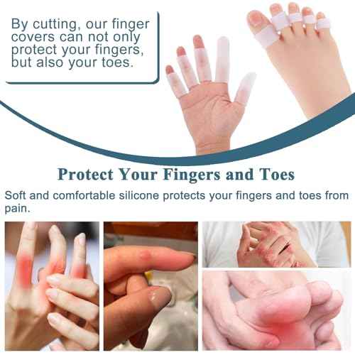 Silicone Finger Cots: Soft Thumb Protector 30 PCS Fingertip Covers for Cracked Finger, Arthritis, Eczema, Nail Tips Guards (30)