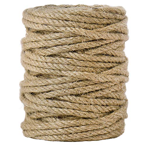 Tenn Well 3/16 Inch x 100 Feet Natural Jute Twine - Heavy Duty 4-Ply Rope