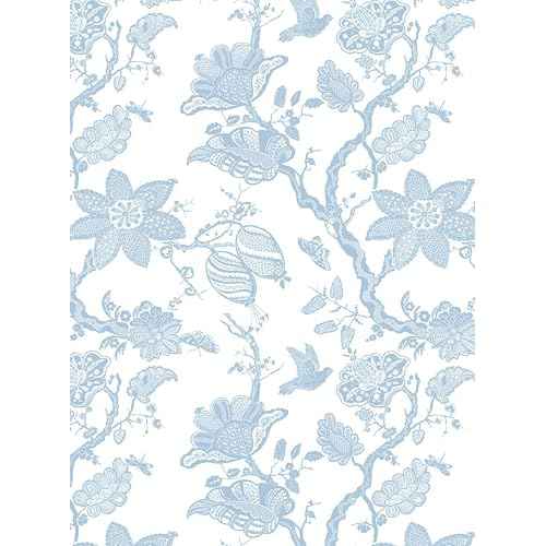Boho Blue Peel and Stick Wallpaper Wall Paper Modern Contact Paper Boho Bedroom Bathroom Wallpaper Peel and Stick Blue and White Removable Self-Adhesive Wall Decor Vinyl Roll 17.3" x 118"