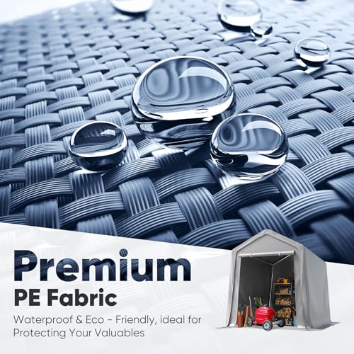 Quictent 6x8FT Waterproof Outdoor Storage Shed with Roll-up Doors & Ventilation