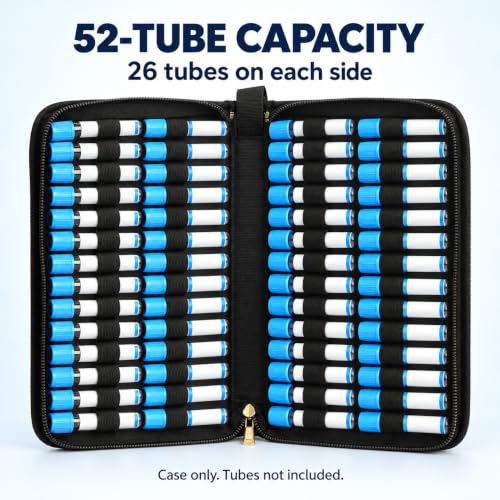 Homeopathic Remedy Tube Organizer Case, Black Fabric, Holds 52 Tubes
