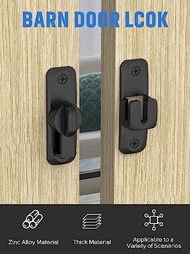 MeBantoo Black 1PC 90/180 Degree Barn Door Lock Privacy Security Latch