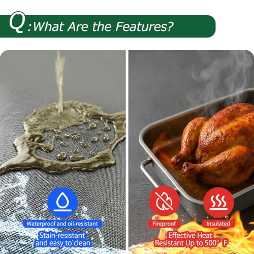 PONGARD 30x21 Fireproof Stove Top Cover - Waterproof, Heat-Resistant Stovetop Protector for Electric/Ceramic Glass Tops, Anti-Scratch Black