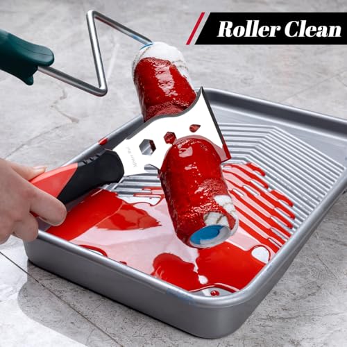 Mister Rui Putty Knife, Paint Scraper 13 in 1 Putty Knife Multi Fuctional, Stainless Steel Metal Scraper, Spackle Knife with Hammer End, Razor Blade Paint Scraper Tool