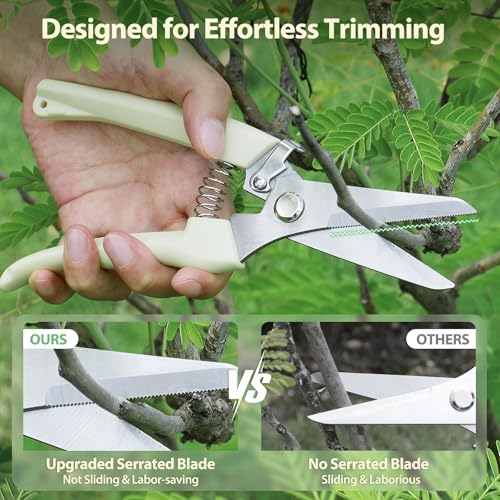 FOVCENT Pruning Shears - Stainless Steel Garden Clippers for Plants & Flowers