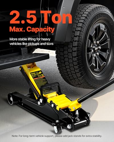 VEVOR 2.5 Ton Low Profile Steel Racing Floor Jack - Heavy Duty Car Lifter