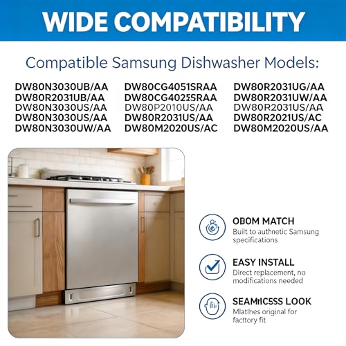Samsung Toe Panel Replacement 23.6x4.6 in Grey - DW Dishwashers Kick Plate, DD81-02144A/DD63-00081A