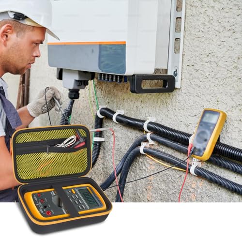Comecase Hard EVA Case for Fluke 87V/88V/15B+/17B+ Digital Multimeter - Black & Yellow Pocket