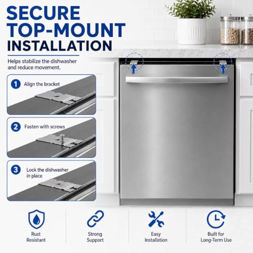 Whirlpool 8269145 4-Pack Dishwasher Mounting Brackets with 5 Screws – SZKEYISN