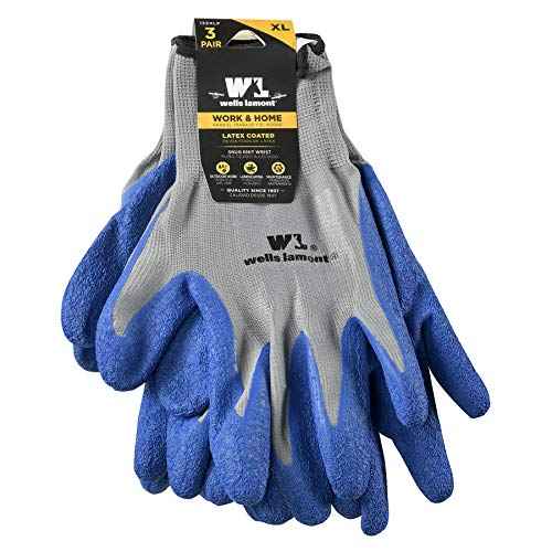 Wells Lamont 3 Pair Pack Men's Latex Grip Work Gloves, X-Large (133XLF)