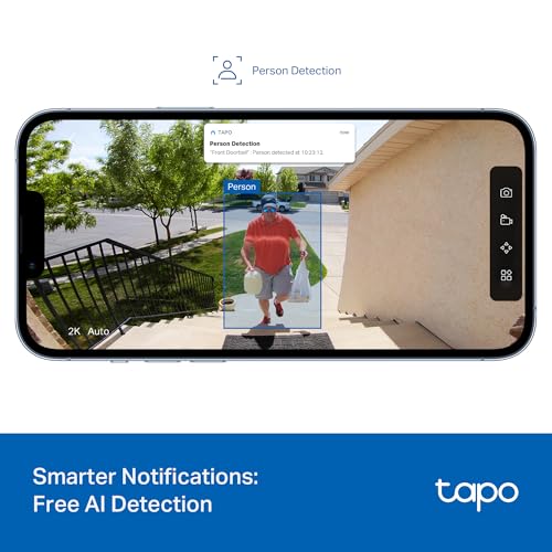Tapo 2K Wireless Smart Video Doorbell D205 Battery Powered, Doorbell Only