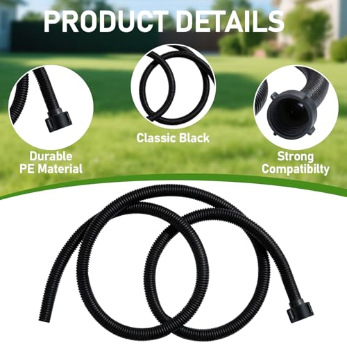 Conderyang 5ft 3/4 in Dehumidifier Drain Hose with Rust-Resistant PE Connectors, Black