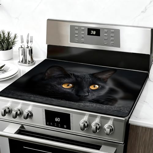 Seewan 28" x 20" Anti-Slip Electric Stove Top Cover (Cat) - Heat-Resistant Cooktop Protector