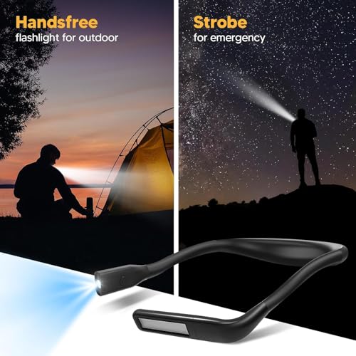 EastPin Black Rechargeable Neck Reading Light with Stepless Dimming