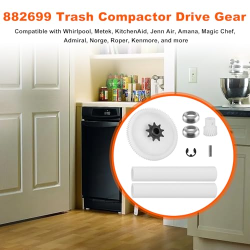Trash Compactor Drive Gear 882699 for Whirlpool KitchenAid Kenmore OEM Replacement