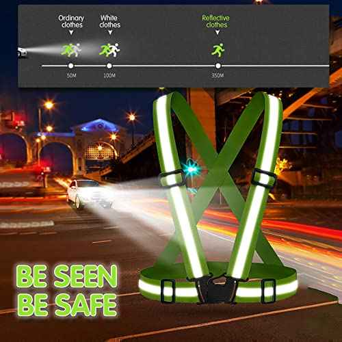 Reflective Safety Vest 2pcs - High Visibility Vest Adjustable Straps for Outdoor Jogging, Cycling,Walking,Workers