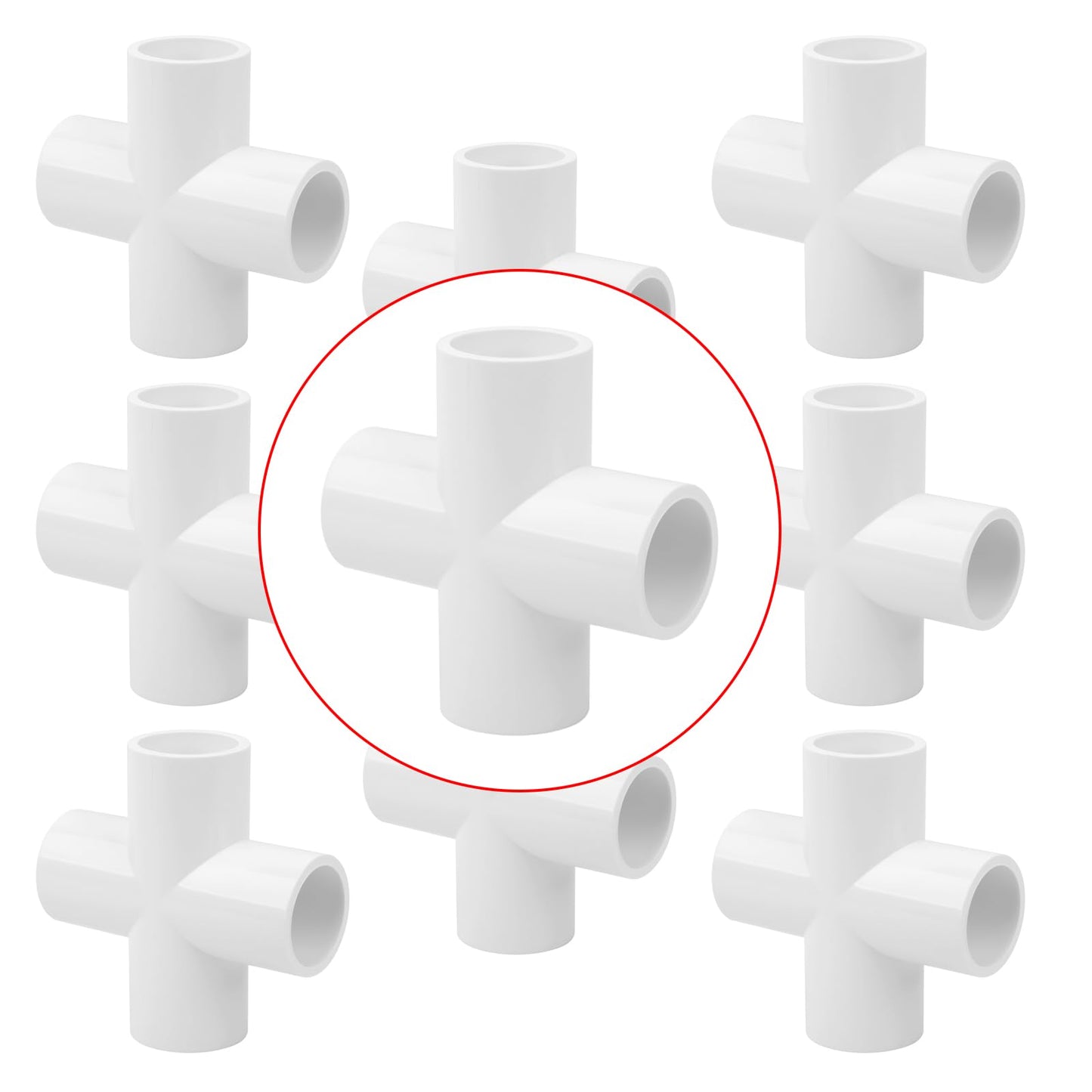 Lswteiz 8Pack 3/4Inch Cross PVC Fittings 4-Way Cross Elbow Pipe Fittings Connector for DIY Garden Shelf, Greenhouse Frame Tent Connections, Furniture Grade SCH40