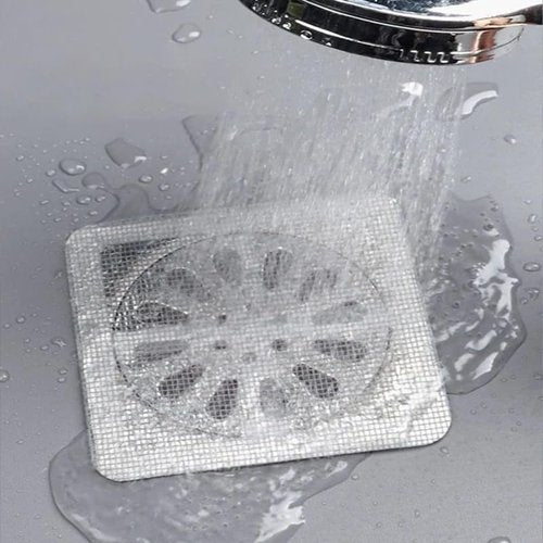 Disposable Shower Drain Cover Hair Catcher 4" X 4" Mesh Stickers for Bathroom, Laundry, Bathtub, Kitchen, and Sink 20 PCS