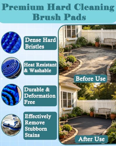 Conloquen 6-Pack Replacement Brush & Pads for Bissell Spinwave Steam Mop (Models 20393, 3897A, 20399, 23159, 23157, 2124, 3712) - 2 Nylon Brushes & 2 Foam Pads Included