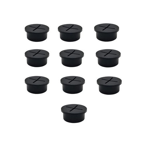 10 Pcs Cable Cord Grommet 3/4 Inch Flexible Wire Rubber Grommets Flexible Silicone Cable Cord Grommet Desk Grommet for TV Console and Other Furnitures Cover Cable Pass Through Management (Black)