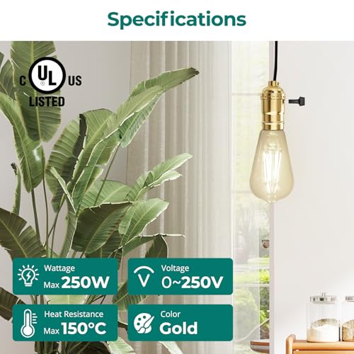 DiCUNO Gold 3-Way Lamp Socket Replacement UL Listed E26 Repair Kit