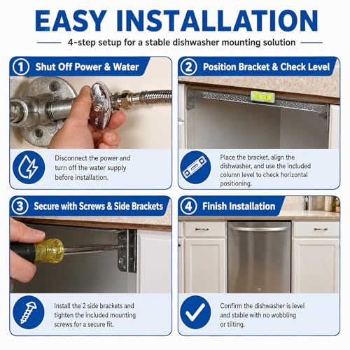 Dishwasher Mounting Bracket Kit 24 Inch for Whirlpool Maytag W10426979
