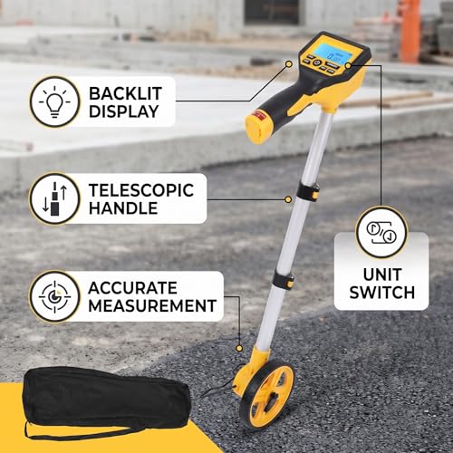 Garosa Digital Measuring Wheel 23-40in, 0.03ft/ft/in/cm, Portable Handy