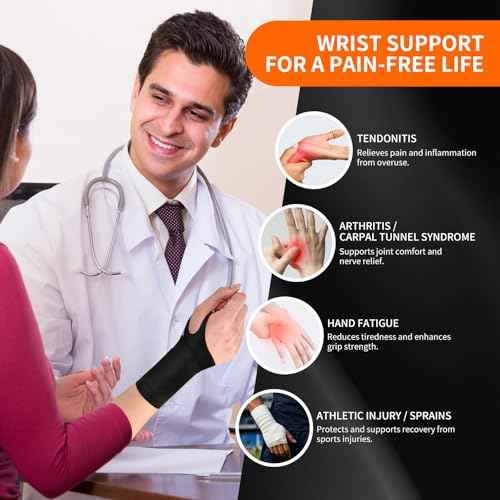 DR.SPRING Adjustable Wrist Brace & Wrist Protector for Carpal Tunnel, Arthritis & Tendonitis & Wrist Pain Relief, Breathable Moisture-Wicking Fabric with Durable hook-and-loop straps