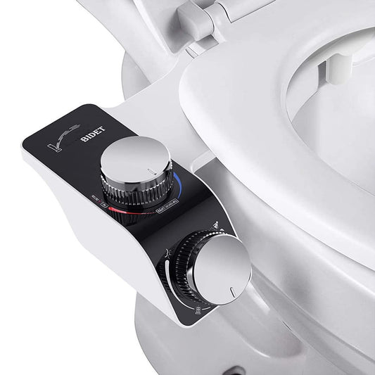 Self Cleaning Retractable Non Electric Dual Hidden Nozzle Bidet Attachment for Toilet Seat with Warm Water Jet Spray for Toilet Bathroom Bidet Toilet Sprayer Adjustable Water Pressure