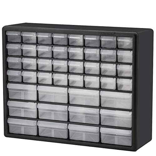 Akro-Mils 10144-D 20x16x6.5 in Black Hardware & Craft Cabinet with 64 Drawers