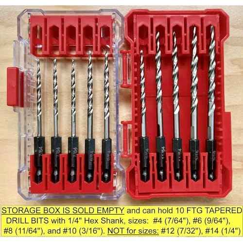 FTG USA Small Storage Container for Impact Driver Bits, Plastic Box Used as Storage Case for Countersink Drill Bit and Hex Bits