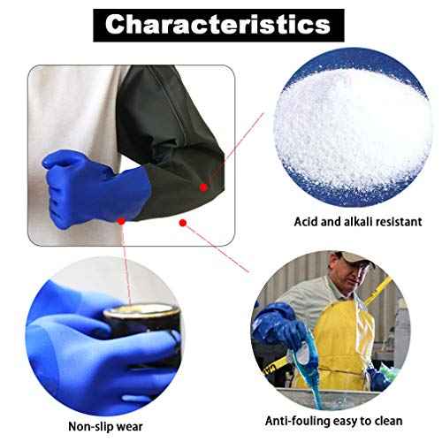 Eiito Drain cleaning gloves,Pond Gloves,Long Rubber gloves,Waterproof Gloves elbow length rubber gloves- 27 Inch Insulated Waterproof