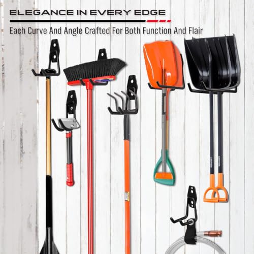 Heavy Duty Garage Wall Hooks Set - 15 Steel Organizer Hangers for Tools & Bikes