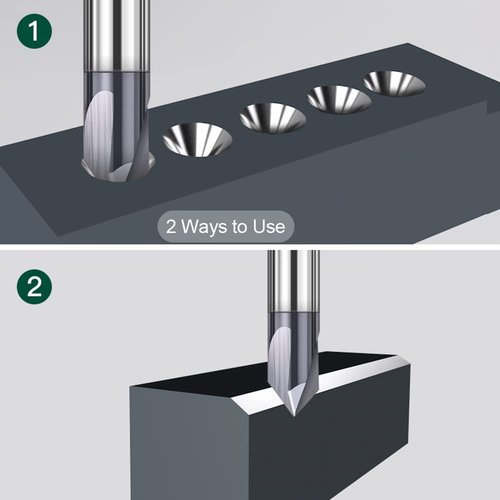 ASNOMY 4Pcs Carbide Chamfer End Mill V Groove Router Bit 60 Degree and 90 Degree, 3 Flutes CNC Milling Cutter V Bits for Carving and Engraving