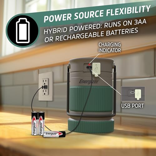 Energizer S-500 Hybrid Power LED Camping & Outdoor Solar Lantern - 1 Pack, 500 Lumens