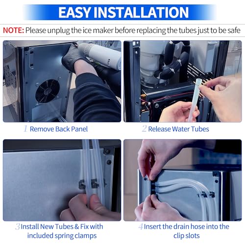GE Opal Ice Maker Drain Tube Kit - Silicone Water Line Replacement for Nugget Ice Maker