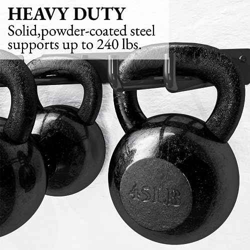 Folding Chair Storage Rack Wall Mount, Garden Tool Hanger for Garage Organization, Patio, Beach & Camping Chairs Organizer Hooks, Holds 240 lbs - 2 Pack