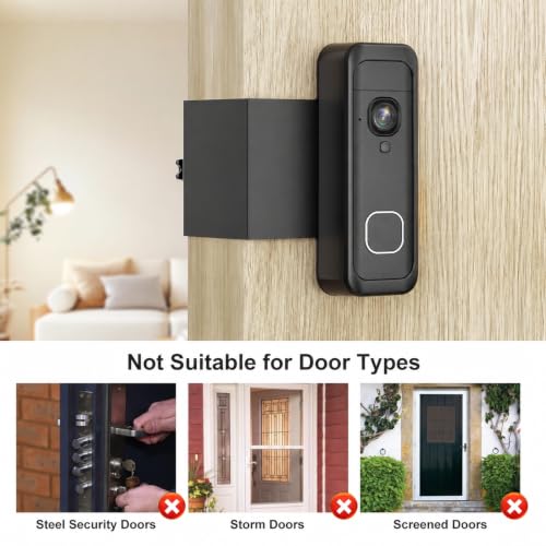 Black Blink Doorbell Mount Anti-Theft 2K Video Doorbell Bracket SENLEG