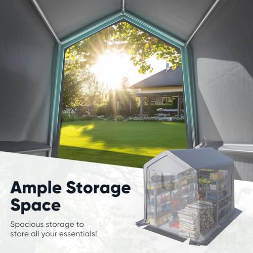 Quictent 6x8FT Waterproof Outdoor Storage Shed with Roll-up Doors & Ventilation