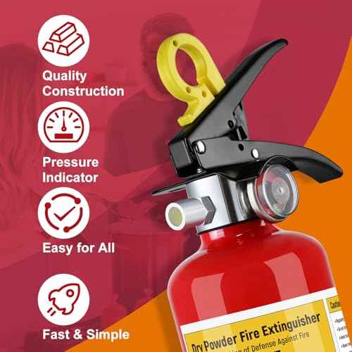 Dry Chemical Fire Extinguisher for Home & Vehicle - 1 Pack Class ABC Fire Extinguisher Spray with Quick-Release Handle, Multipurpose Heavy Duty Fire Extinguishers for Kitchen Boat Car & Garage