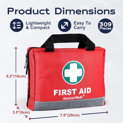 General Medi 309-Piece First Aid Kit Emergency Medical Supplies