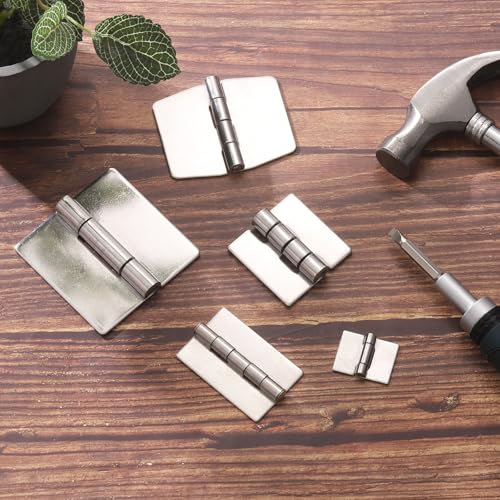 uxcell 4 Pack Heavy Duty Weldable Hinges, 1.5" x 2.36" x 0.08" Weld on Butt Hinge 304 Stainless Steel Folding Metal Gate Hinges for Trailer Doors, Silver