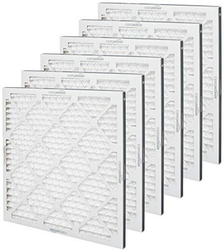 Amazon Basics 20x20x1 MERV 11 Air Filter 6-Pack for HVAC, Dust & Allergens