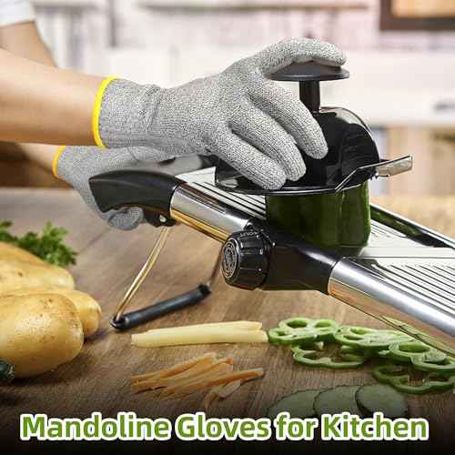 Schwer 2 Pairs High Level ANSI A7 Cut Resistant Gloves, Food Grade Cutting Gloves for Chef, Mandoline Glove for Kitchen Meat Cutting, Wood Caving, Ambidextrous, Breathable & Cool, PR1508, L