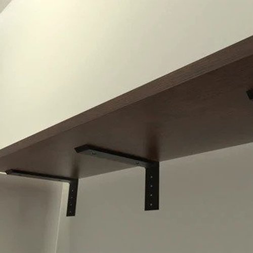 WINKER Countertop Support Bracket 2 Pack Heavy Duty Hidden L Shelf Bracket 12" x 6" x 2.5" Metal Corbels for Quartz/Granite/Wood/Concrete/Laminate Countertops, Black