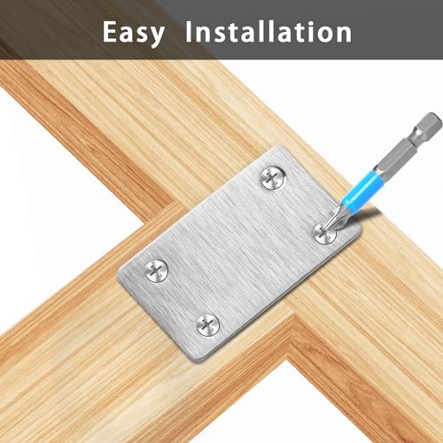 Anterrific 12 Pcs Stainless Steel Mending Plates 2.36 Inch Silver for Furniture & Wood Repair